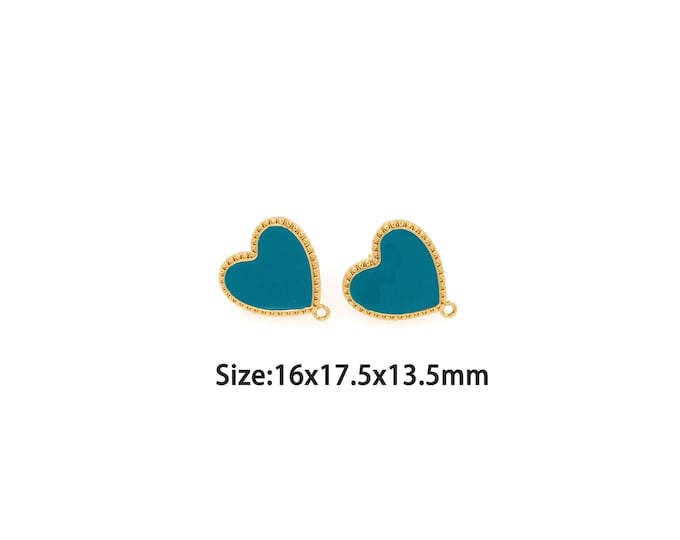 1pair 18K Gold Filling Heart Stud Earrings,Gold Heart Stud Earring,Simple Stud Earrings,Gift for Her