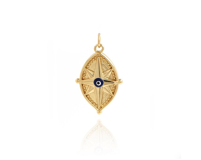 Polaris Eye Pendant Star Charms,18K Gold Filling Greek Eye Charm Eye Charm,DIY Jewelry Supplies,28x16x3.5mm