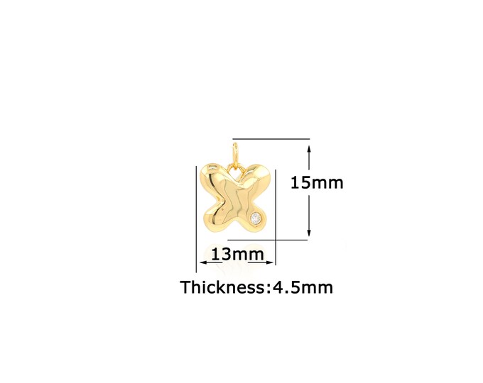 18K Gold Filled Butterfly pendant,Gold Dainty Butterfly Charms,Simple pendant Bracelet Necklace for DIY Jewelry Making Supply