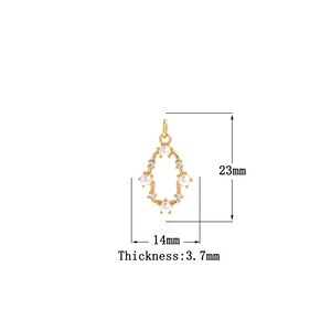18K Gold Filled Hand Pendant,Gold Dainty Pearl Charms,Simple pendant Bracelet Necklace for DIY Jewelry Making Supply