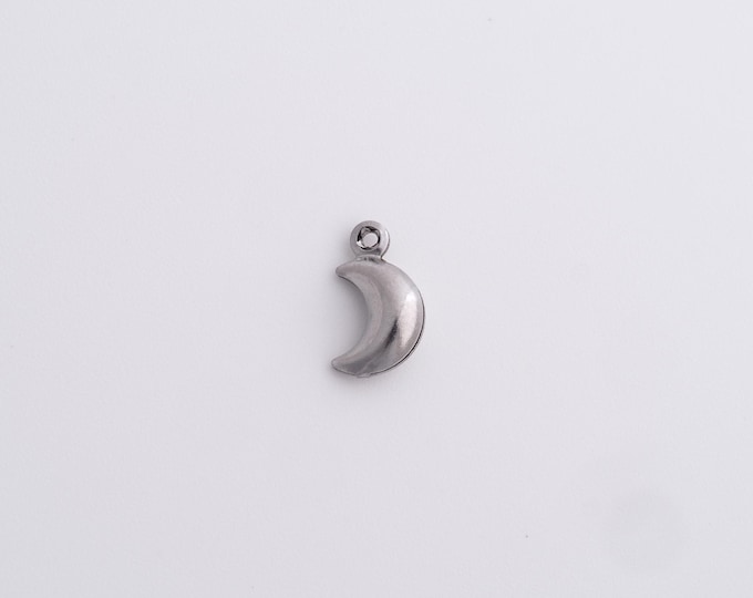 25 pcs Stainless Steel Crescent Pendant,Moon Necklace,Crescent Charm,Celestial Pendant,DIY Jewelry Supplies,10.6x6x3.4mm