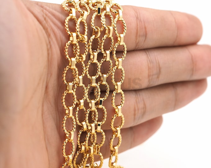 1 Meter,Gold Cable Chain,18K Gold Filled Twisted Chain,Layered Chain,Unfinished Necklace,Gold Necklace,Thick Chain, DIY Necklace Accessories