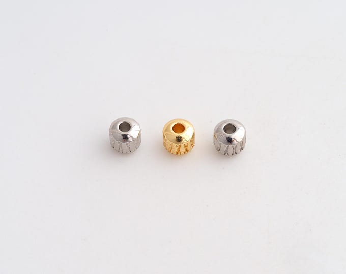 10 pcs Gold Round Beads,18K Gold Filld Tube Beads,for DIY Jewelry Making Supplies,5x4.8mm Hole 2mm