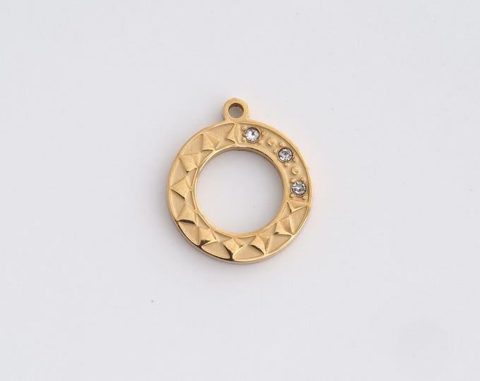 Stainless Steel Round Pendant,Round Charms,Round Charm Bracelet Necklace for DIY Jewelry Making Supply,17x14.8x1.6mm