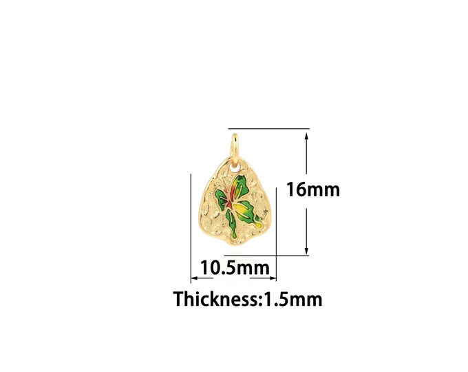18K Gold Filled Butterfly Pendant,Gold Dainty Butterfly Charms,Simple pendant Bracelet Necklace for DIY Jewelry Making Supply