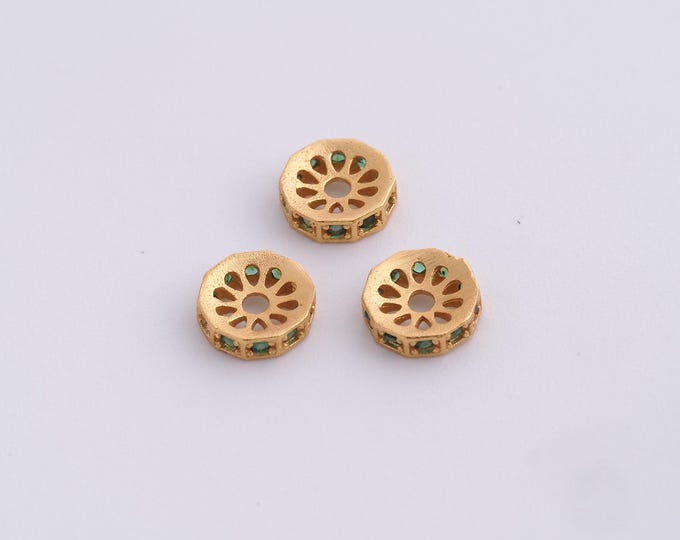 18K Gold Filled Round Spacer Beads,Gold Flat Beads, Disc Beads DIY Bracelet Necklace Earrings Jewelry Making,6x1.7mm