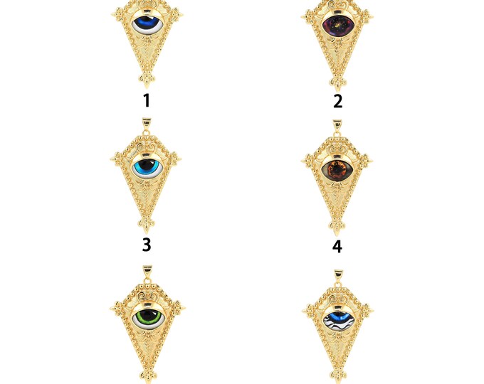 18K Gold Filled Devil Eye Pendant,Gold Dainty Eye Pendant Charms,Simple pendant Bracelet Necklace for DIY Jewelry Making Supply