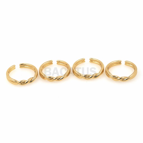 1pcs, Twist Ring, 18K Gold Filling Adjustable Ring, Double Line Ring, Edgy Ring, Thread Ring, Gold Stacking Ring