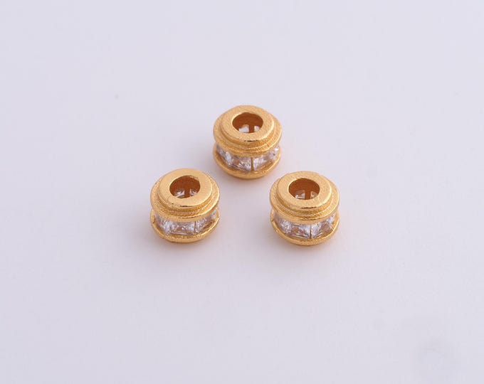 18K Gold Filled Round Spacer Beads,Gold Tube Beads, Round Beads DIY Bracelet Necklace Earrings Jewelry Making,5.8x4.5mm