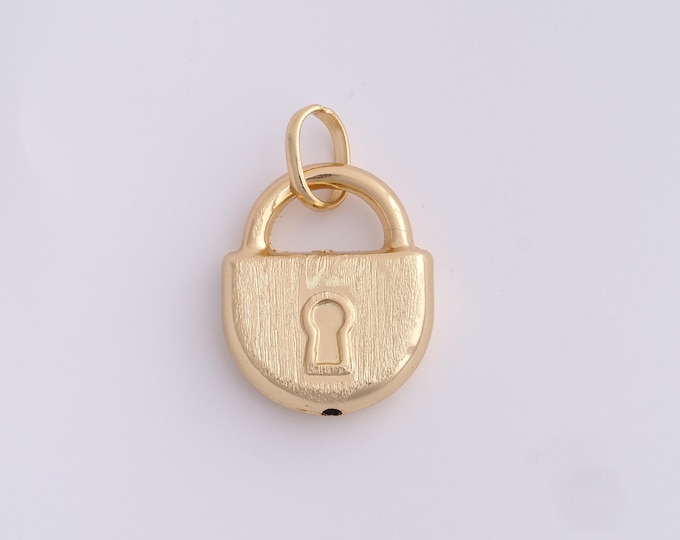 Gold Lock Pendant, Mini Lock Pendant, Lock Charm, Lock Necklace, Lock Jewelry, Suitable For DIY Jewelry Supplies 35.7x22.7x6.3mm