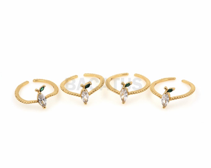 1PCS Stackable Ring, Micro-Paved Zircon Ring, Adjustable Ring, Open Ring, Cherry Ring