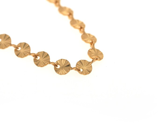 1 Meter,Gold Disc Chain,18K Gold Filled Layered Chain,Unfinished Necklace,Gold Necklace,Thick Chain, DIY Necklace Accessories,5x0.5mm