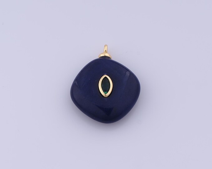 Energy Stone Pendant,18K Gold Filled Natural Stone Necklace,Stone Pendant, DIY jewelry Making Accessories,26.3x21x7mm