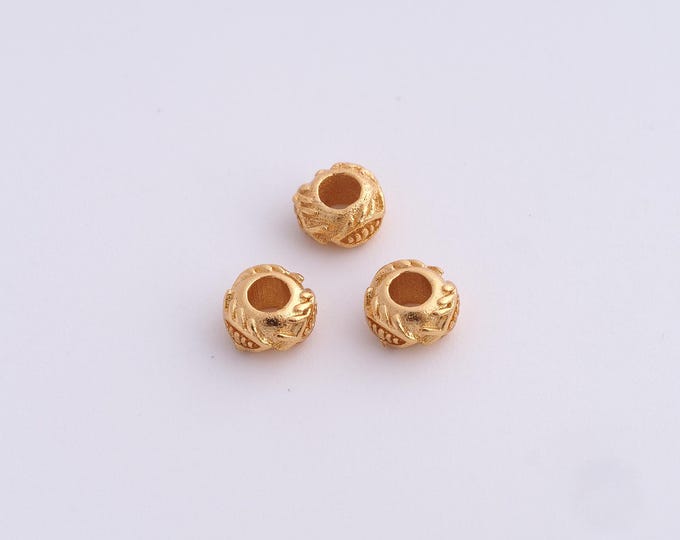 10 pcs 18K Gold Filled Round Spacer Beads,Gold Tube Beads, Round Beads DIY Bracelet Necklace Earrings Jewelry Making,5.8x3.3mm