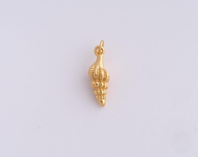 5 pcs Conch Pendant,18K Gold Filled Conch Necklace, Conch Pendant, DIY jewelry Making Accessories,18.5x5.2x5.2mm