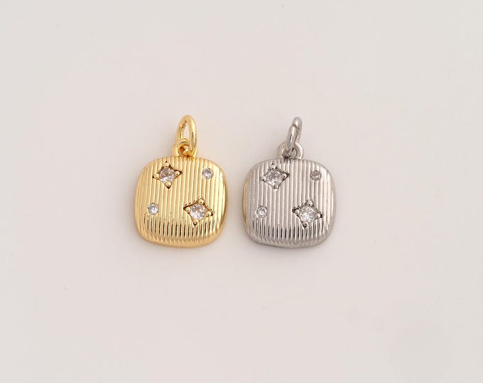 18K Gold Filled Suitcase Charm,Dainty Suitcase Pendant,CZ Suitcase Pendant ,DIY Jewelry Supplies,17.2x11.7x2.6mm