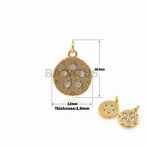 1PCS Coin Necklace Five-pointed Star Pendant Cubic Zirconia Star Necklace Jewelry DIY Jewelry Making Accessories Gold Filled 16.5x12x1.6mm