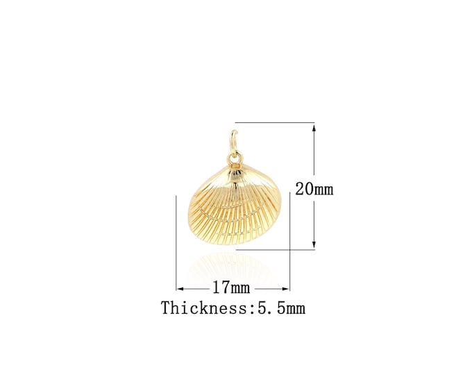18K Gold Filled Shell pendant,Gold Dainty Shell Charms,Simple pendant Bracelet Necklace for DIY Jewelry Making Supply