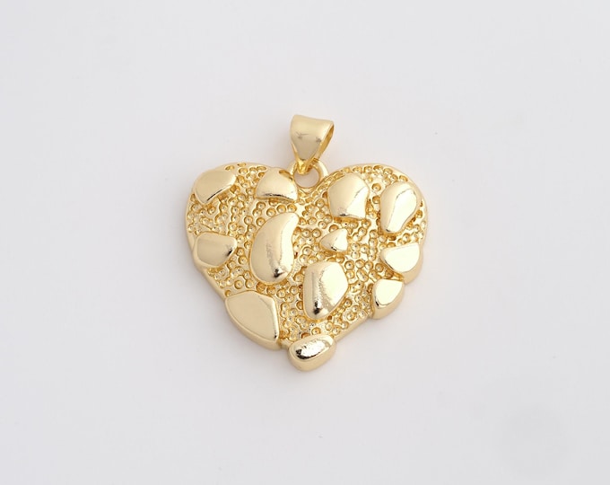18K Gold Filled Heart Pendant,Love Pendant, Heart Pendant, Jewelry Accessories 27x24.6x5mm