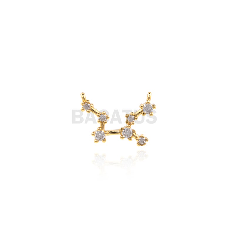 1PCS Twelve Constellation Connector Scorpio Charm Virgo Charm Suitable for Necklace Bracelet Connector 18K Cubic Zirconia Gold Filling image 3