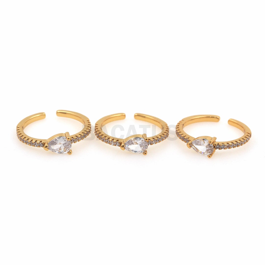 18K Gold Filled Engagement Ring, Fake Diamond Ring, Micropave CZ ...