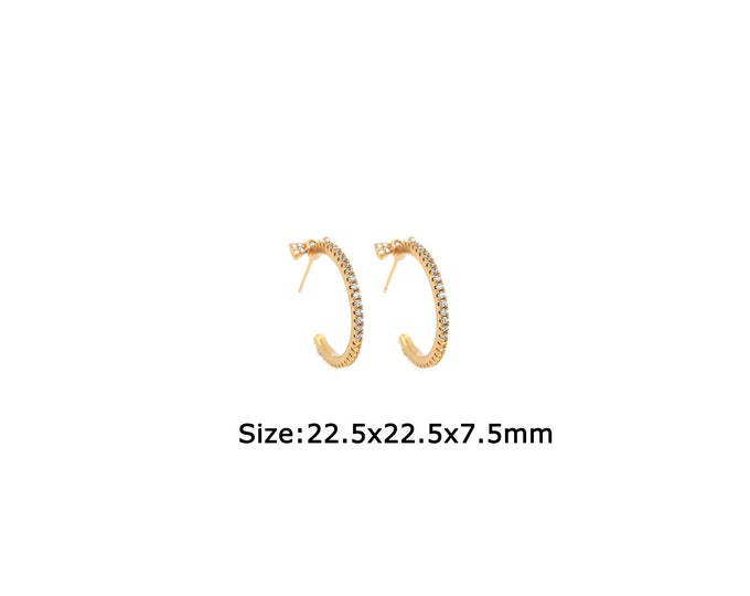 1 pair 18K Gold Filled Round Stud Earrings,Gold Dainty Round Stud Earrings,Simple Stud Earrings,Gift for Her
