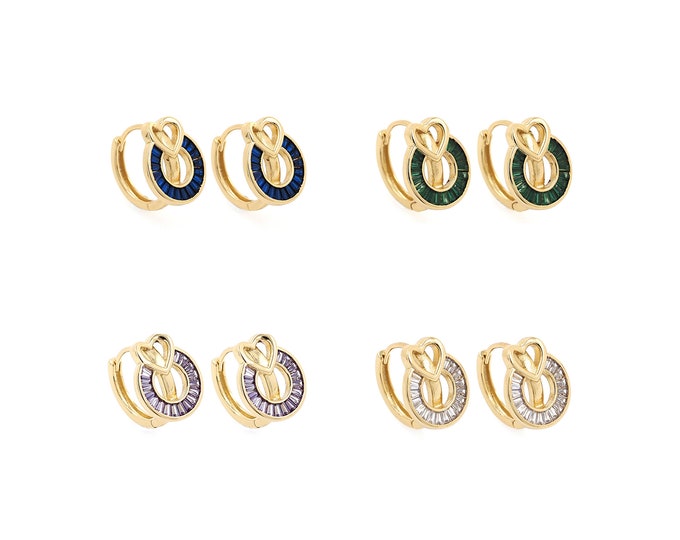 1pair 18K Gold Filled Heart Earring,Gold Dainty Round Earring,Simple Earrings,Gift for Her