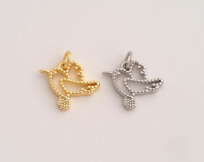 18K Gold Filled Bird Charm,Dainty Flying Pendant,Animal Pendant ,DIY Jewelry Supplies,16.6x16.6x2.3mm
