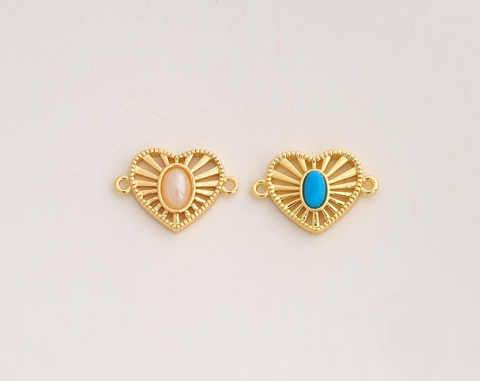 18K Gold Filled Heart Connector,Love Connector,Heart Connector for Jewelry Making 17x12x3.2mm