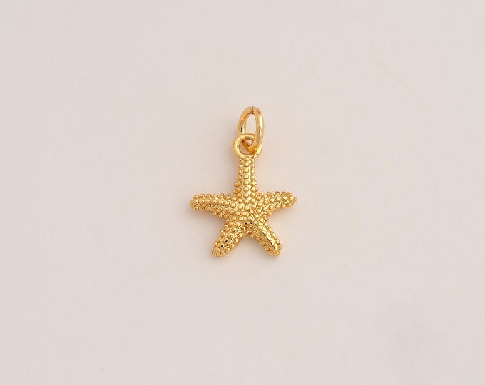 5 pcs 18K Gold Filled Starfish Charm,Dainty Starfish Pendant,Starfish Pendant ,DIY Jewelry Supplies,18x12.2x2.2mm