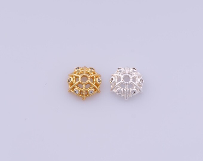 5 pcs 18K Gold Filled Flower Bead Caps,Flower Caps,Flower Bead Caps,Spacer Jewelry, DIY Jewelry Making,9.7x3.5mm