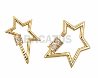1pcs Star carabiner,Bracelet necklace screw clasp,carabiner jewelry 19x32mm 25x31.5mm