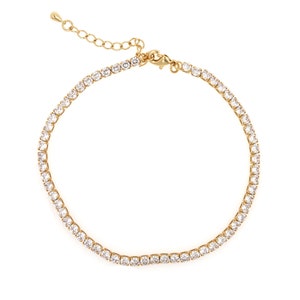 Micropavé CZ Gold Bracelet, Women&#39;s Bracelets, Gift for Her, 18K Gold Filled Welded Bracelet, Square Zirconia Bracelet, DIY Jewelry Supplies