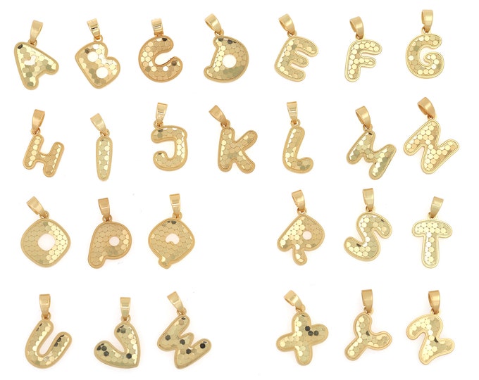 18K Gold Filled Initial Letter Pendant, Initial Pendant, Letter Necklace, Minimalist Letter Pendant, Monogram Charm,19x10x1.8mm
