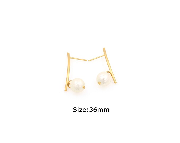 1 pair 18K Gold Filled Pearl Stud Earrings,Gold Dainty Pearl Stud Earrings,Simple Stud Earrings,Gift for Her