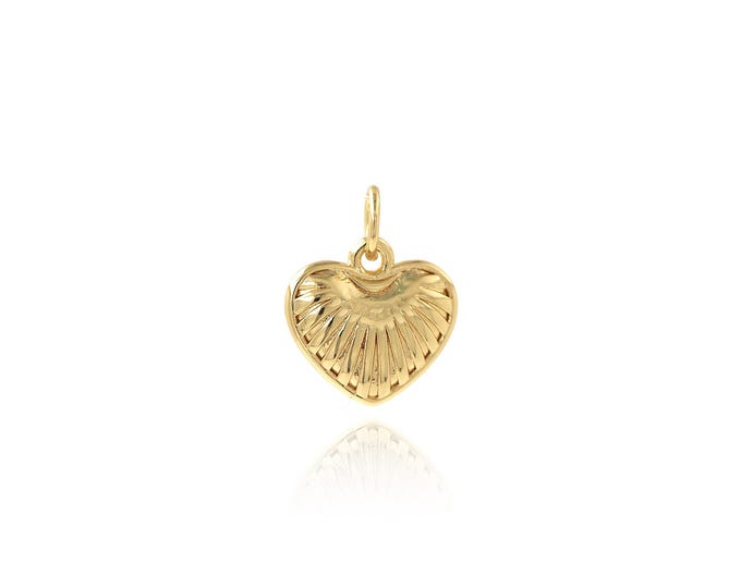 5 pcs Heart Pendant,18K Gold Filled Love Necklace, Heart Pendant, DIY jewelry Making Accessories,14.5x11.6x2.5mm