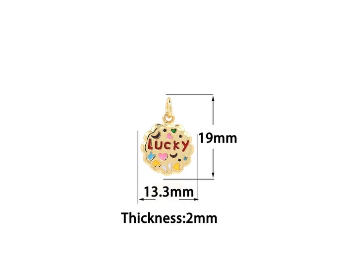 18K Gold Filled Round Pendant,Gold Dainty Round Charms,Simple pendant Bracelet Necklace for DIY Jewelry Making Supply