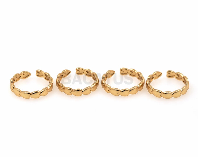 1pcs, 18K Gold Filled Adjustable Ring, Gold Open Ring, Love Ring, Muti Heart Ring, Gold Heart Ring