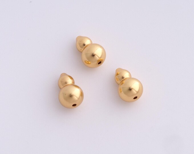 5 pcs 18K Gold Filled Gourd Spacer Beads,Gold Gourd Beads, Gourd Beads DIY Bracelet Necklace Earrings Jewelry Making,10.3x6.7mm