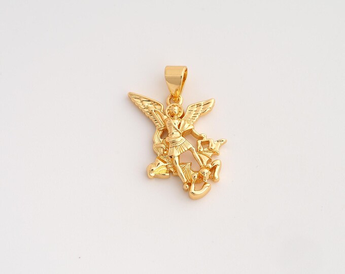 18K Gold Filled San Miguel Charm,Dainty San Miguel Pendant,San Miguel Pendant ,DIY Jewelry Supplies,24.3x15.6x3.2mm
