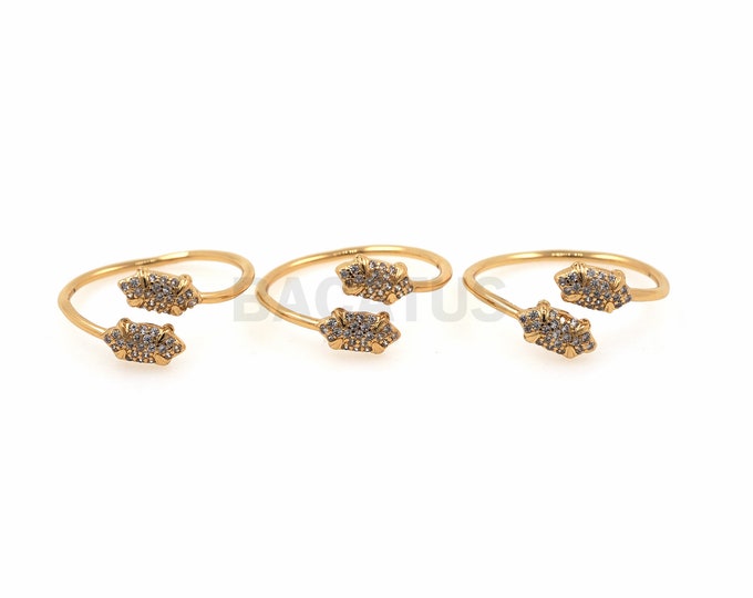 1pcs, 18K Gold Filled Adjustable Ring, Gold Open Ring, Micropave Zircon Ring, Thin Ring, Daily Ring, Stackable Ring, Gift For Her