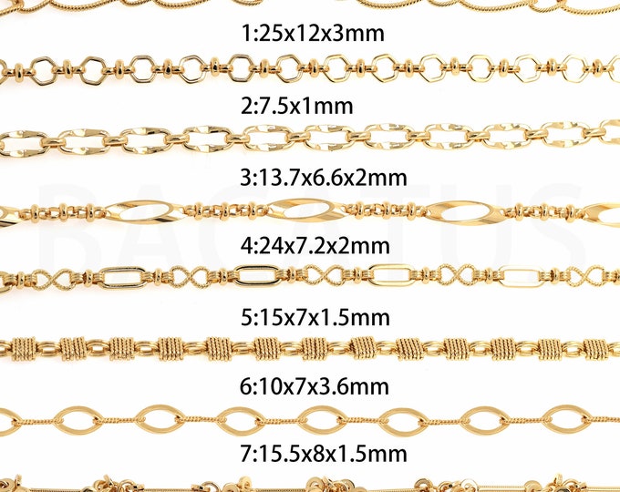 1 Meter Discovery Chain,Semi-Finished Necklace and Bracelet Making Supplies18K Gold Filled Gold Chain, DIY Gold Chain,
