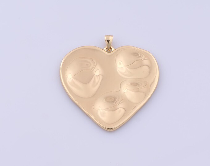 Heart Pendant,18K Gold Filled Love Necklace,Heart Pendant, DIY jewelry Making Accessories,42.6x40.7x2.7mm