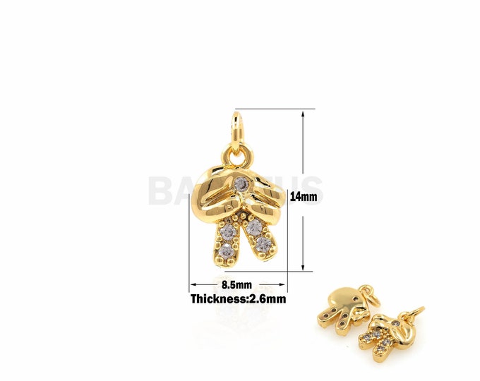 1PCS Hand Of Hamsa Protection of God’s Hand and Lucky Necklace   Suitable for Bracelet, Necklace, Jewelry Design Supplies 14x8.5x2.6mm