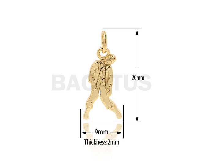 Zombie pendant, walking dead pendant, Halloween pendant, minimalist jewelry making 20x9x2mm 1PCS