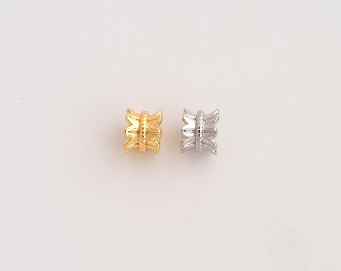 5 pcs Flower Beads, 18K Gold Filld Tube Beads,For Jewelry Making Supplies,6.8x5.4mm Hole 3.4mm