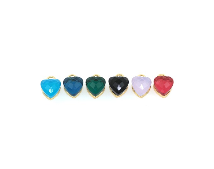 18K Gold Filled Heart pendant,Gold Dainty Heart Charms,Simple pendant Bracelet Necklace for DIY Jewelry Making Supply