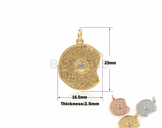 1PCS Irregular Round Pendant, Unique Design Necklace, Geometric Charm, Suitable For Bracelets, Necklaces, Jewelry Products 23x16.5x2.5mm