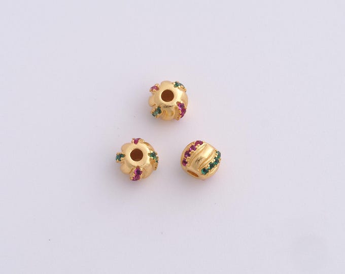18K Gold Filled Round Spacer Beads,Gold Ball Beads, Tube Beads DIY Bracelet Necklace Earrings Jewelry Making,5.5x4.5mm