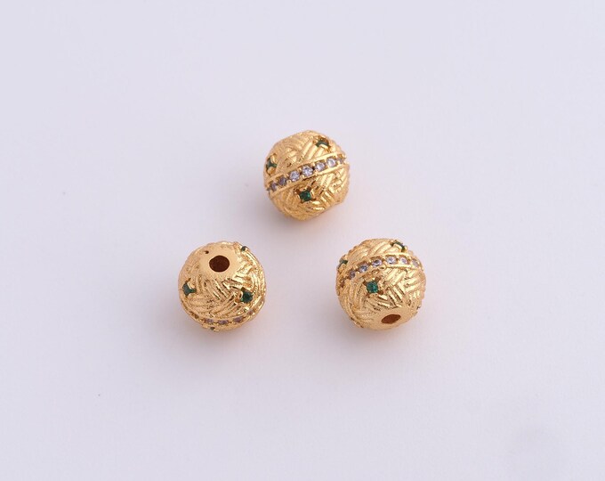 18K Gold Filled Round Spacer Beads,Gold Ball Beads, Tube Beads DIY Bracelet Necklace Earrings Jewelry Making,7.2x6.9mm